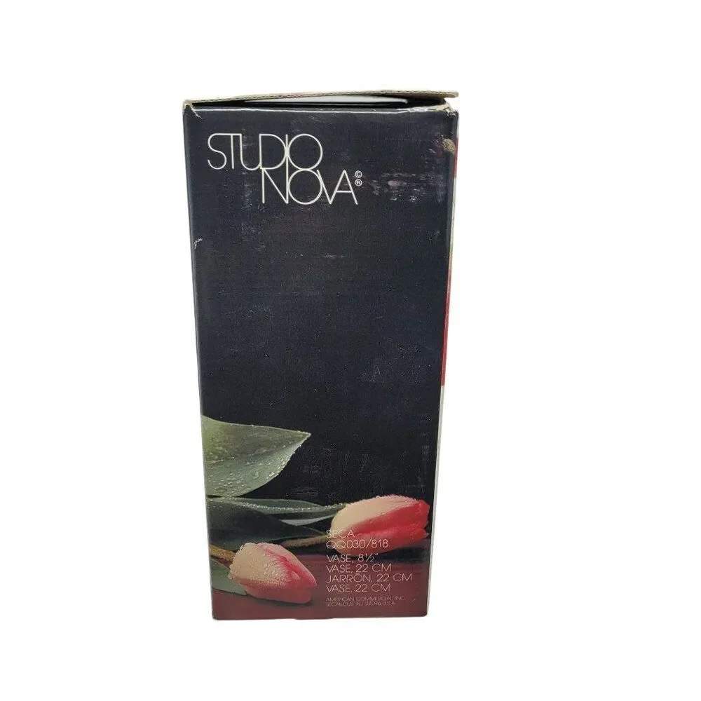 Vintage 70s Studio Nova Crystal‎ Vase Ripple Wave Heavyweight Glass 8 1/2"  Gift - Picture 8 of 15